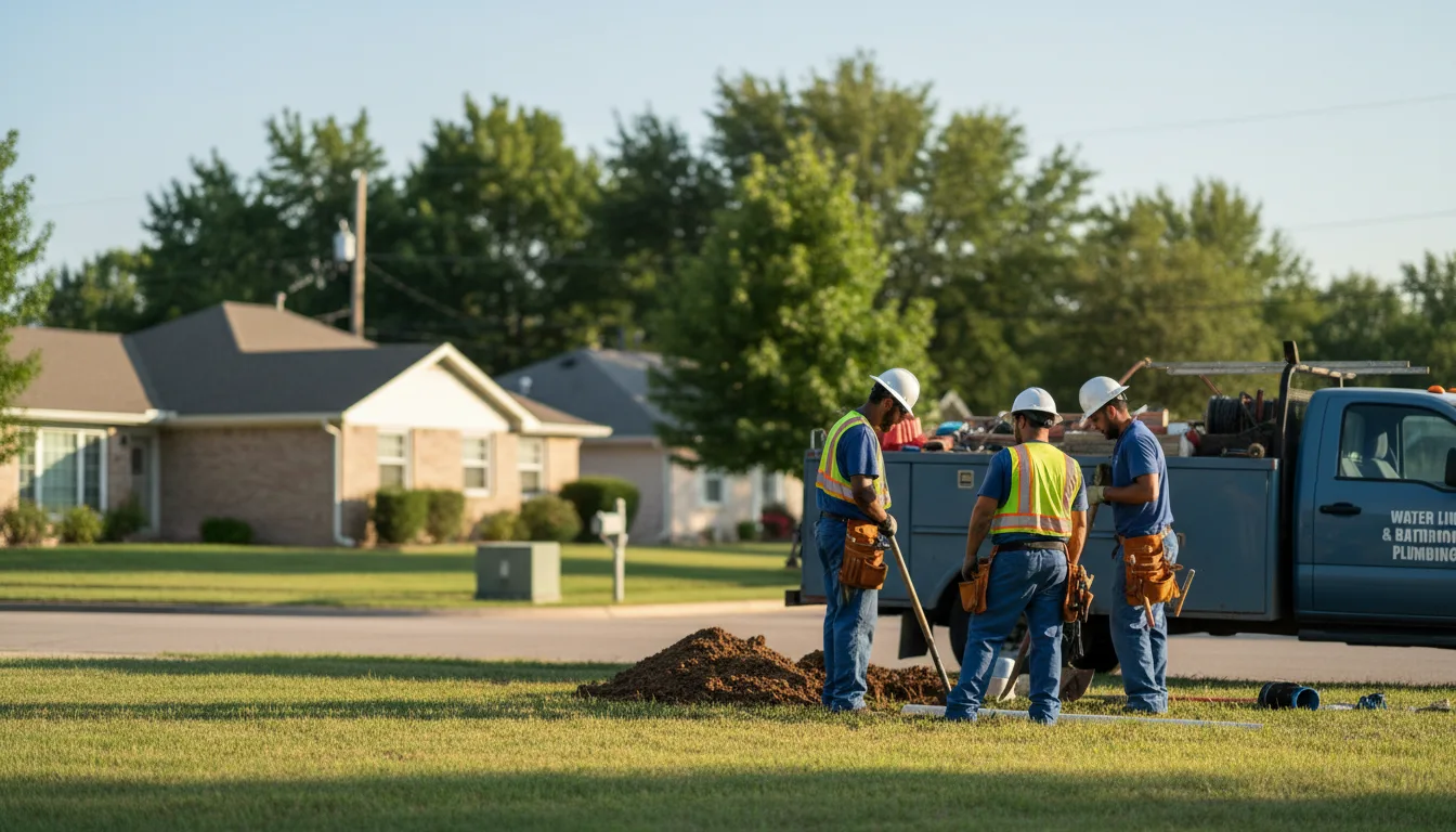 Residential water line and bathroom plumbing service in Yale, IA